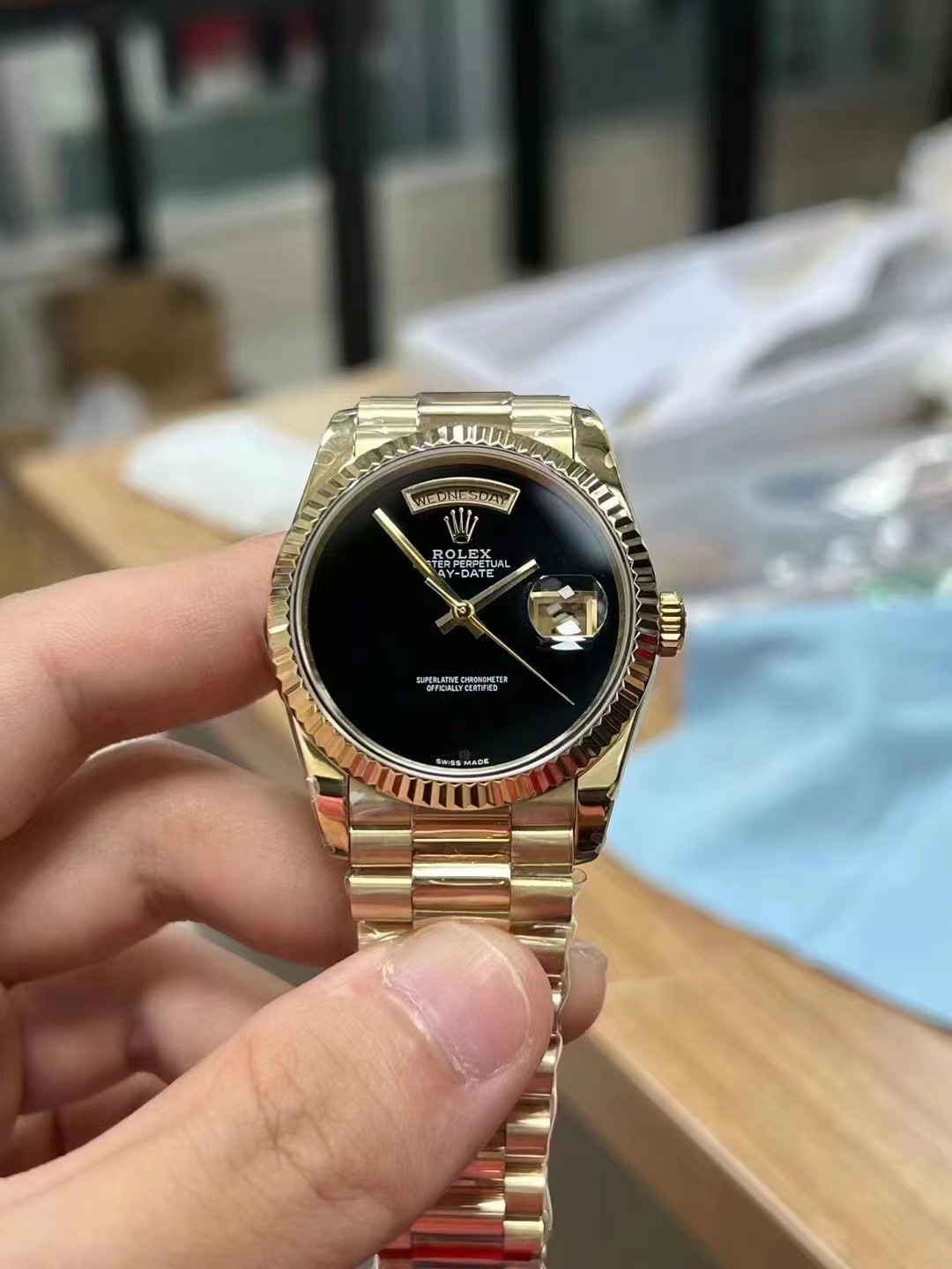 Rolex Day-Date Series Watch Model m118238(Black Onyx)36mm